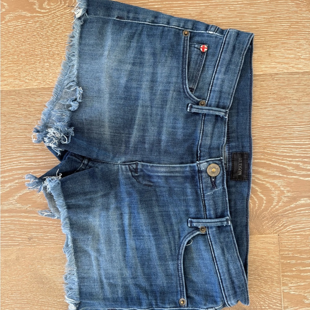 Hudson Cutoff Blue Jean Distressed Denim Shorts